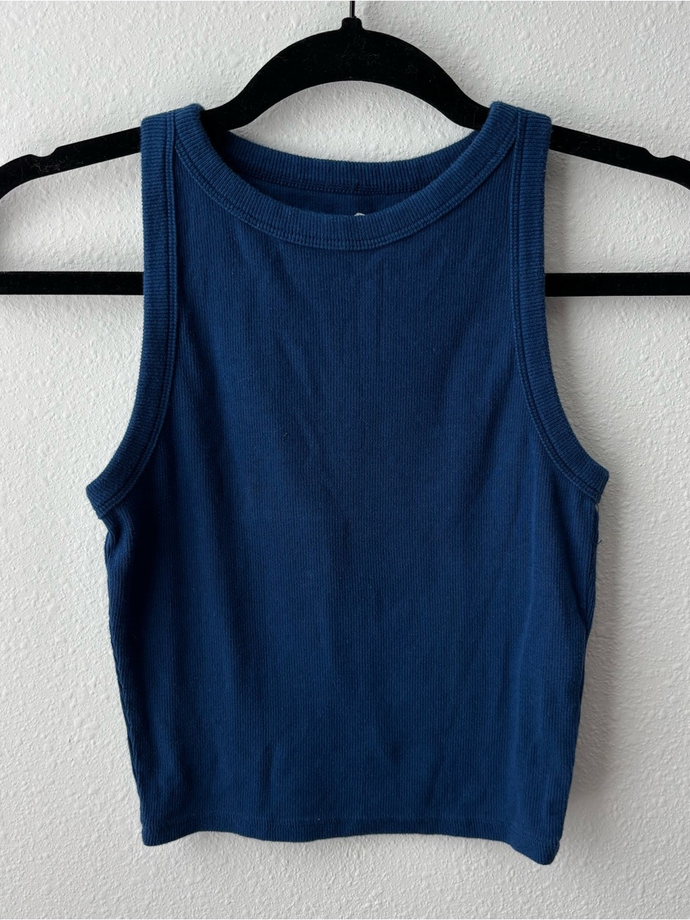 Hollister Basic Ribbed Tank Top - Navy Blue